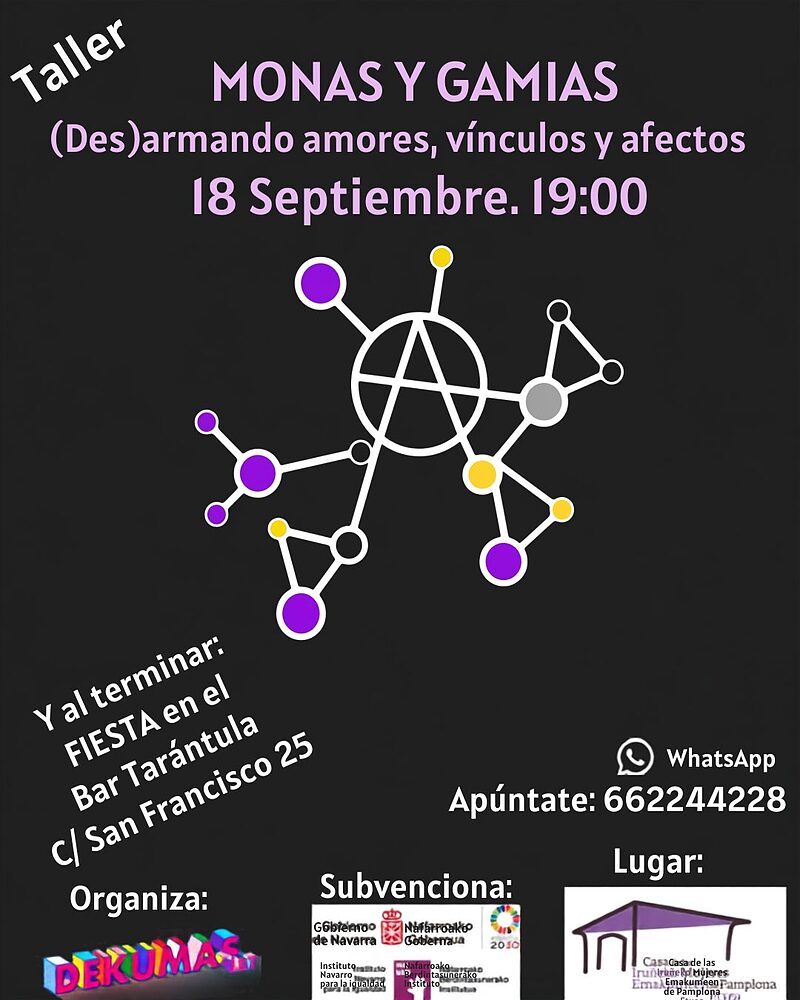 🖤🩶 Taller “Monas y Gamias:  (Des)armando amores, vínculos y afectos”🤍💜